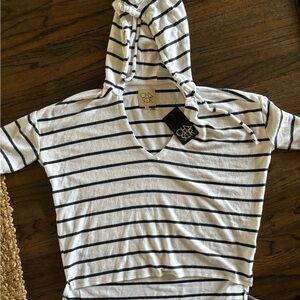 BRAND NEW Chaser Navy and White Striped Hoodie.  Great for vacation!